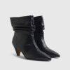 Black Slouch Heeled Ankle Boots