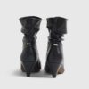 Black Slouch Heeled Ankle Boots