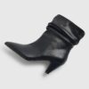 Black Slouch Heeled Ankle Boots
