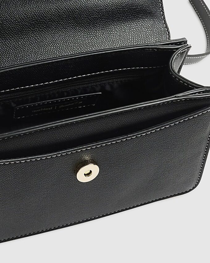 Black Small Metal Handle Charm Tote Bag