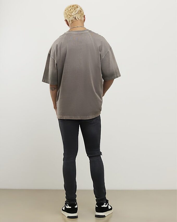 Black Spray On Rip Jeans