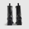 Black Square Toe Heeled Boots
