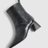 Black Square Toe Heeled Boots