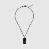 Black Steel Black Tag Necklace