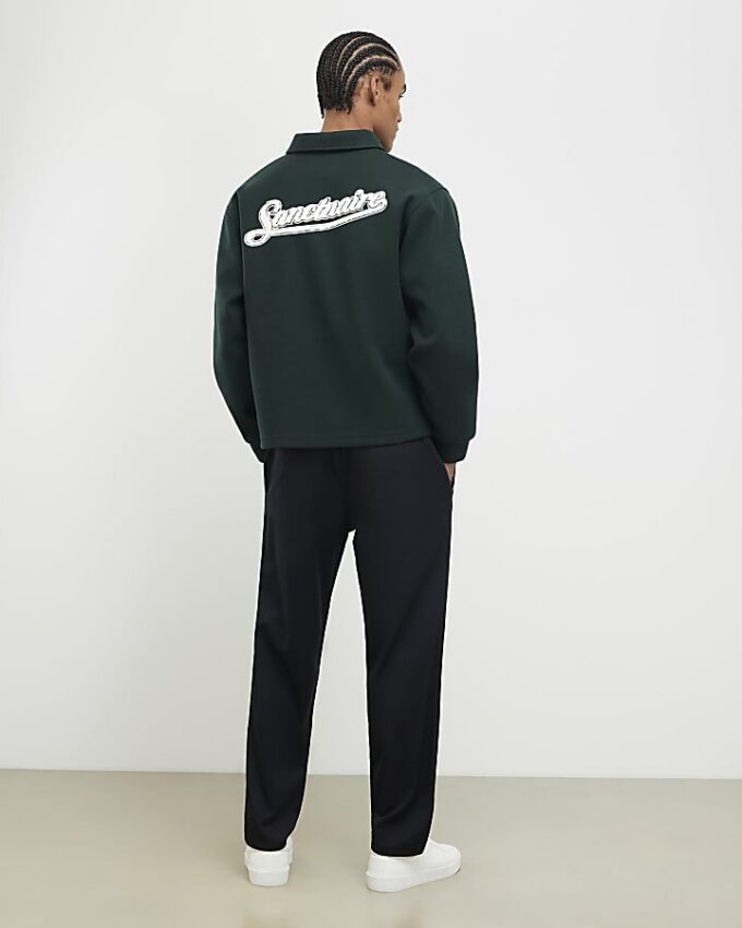 Black Straight Fit Elasticated Trousers