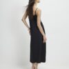 Black Strappy Twist Side Slip Dress