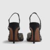 Black Studded Perspex Court Slingback Heels