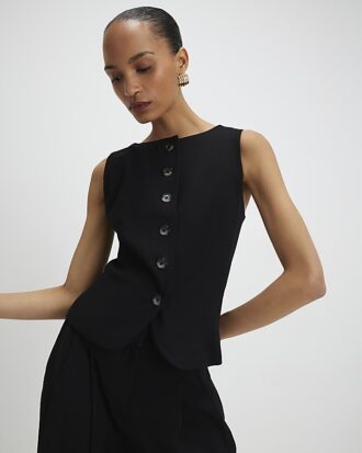 Black Tailored Waistcoat
