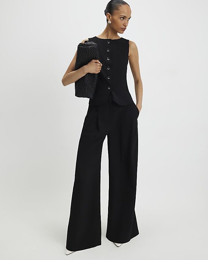 Black Tailored Waistcoat