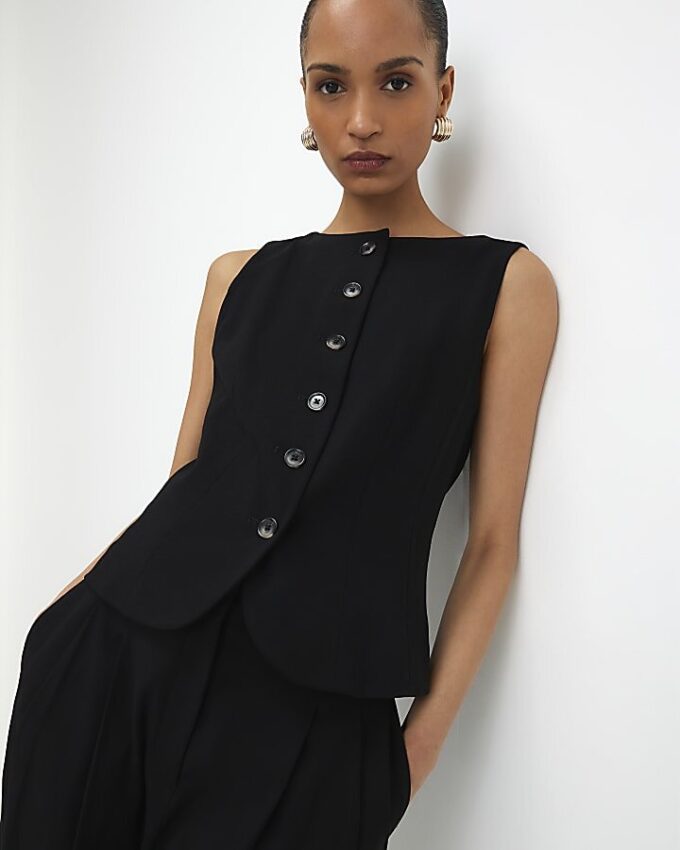 Black Tailored Waistcoat