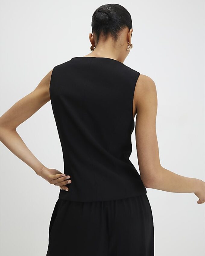 Black Tailored Waistcoat