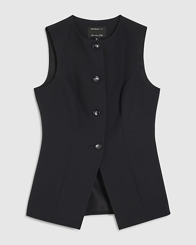 Black Tailored Waistcoat
