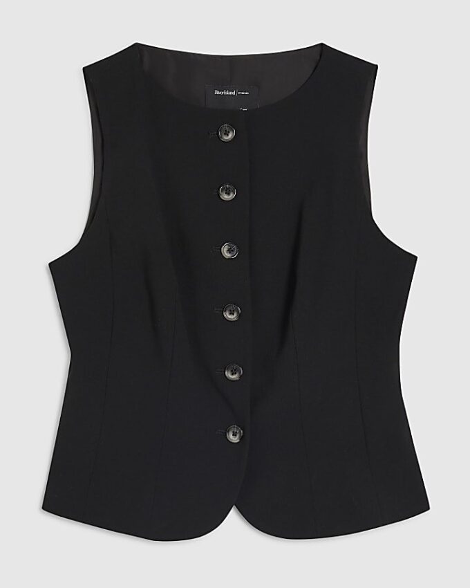 Black Tailored Waistcoat