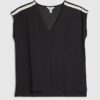 Black Tape Detail V Neck Tank Top