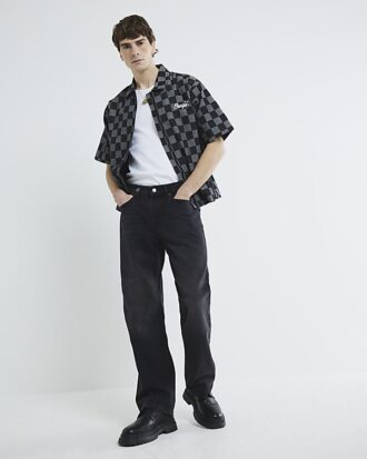 Black Washed Loose Fit Jeans