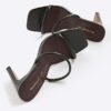Black Wide Fit Strap Mule Heeled Sandals