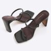 Black Wide Fit Strap Mule Heeled Sandals