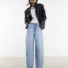 Blue Baggy Wide Leg Jeans