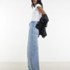Blue Baggy Wide Leg Jeans