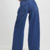 Blue Baggy Wide Leg Tie Waist Jeans