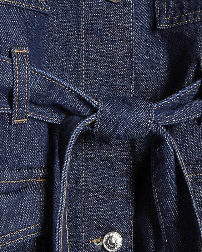 Blue Belted Denim Jacket