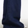 Blue Belted Pleated Wide Leg Jeans