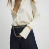 Blue Belted Wide Leg Jeans