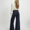Blue Belted Wide Leg Jeans