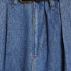 Blue Belted Wide Leg Pleated Jeans