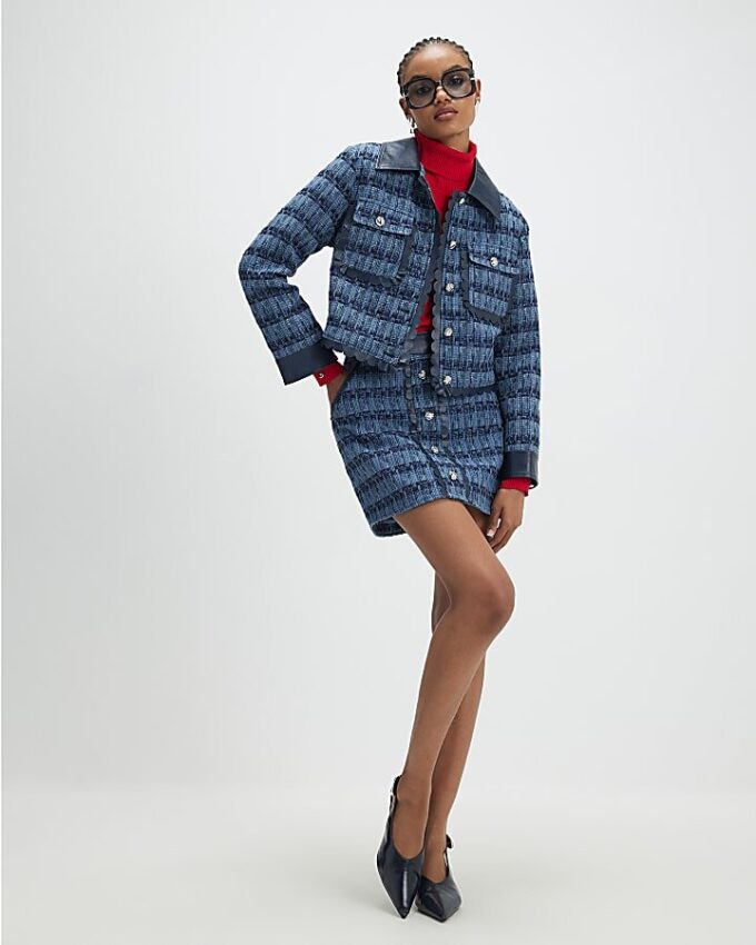 Blue Boucle Scallop Trophy Jacket