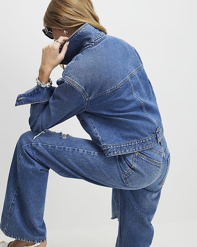 Blue Denim Long Sleeve Pocket Jacket
