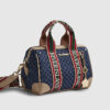 Blue Denim Monogram Webbing Detail Bowler Bag