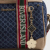 Blue Denim Monogram Webbing Detail Bowler Bag