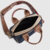 Blue Denim Monogram Webbing Detail Bowler Bag