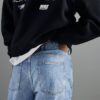 Blue Denim Straight Leg Jeans