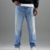 Blue Denim Straight Leg Jeans