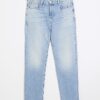 Blue Denim Straight Leg Jeans