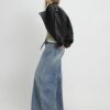 Blue Drawstring Wide Leg Jeans