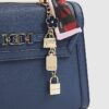 Blue Embossed Charm Tote Bag