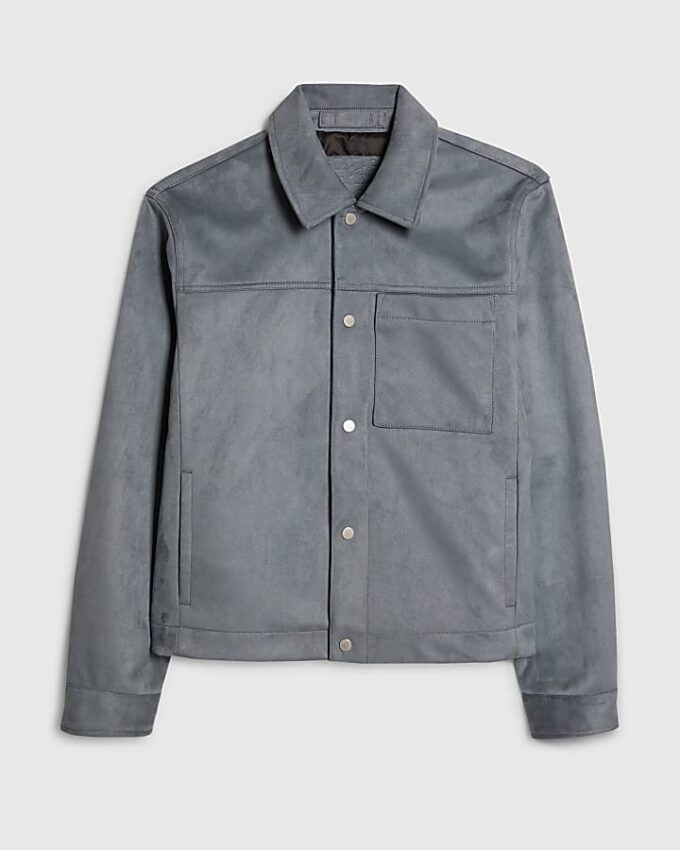 Blue Faux Suedette Western Jacket
