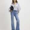 Blue High Waisted Relaxed Flare Jeans