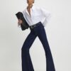 Blue High Waisted Relaxed Flare Jeans