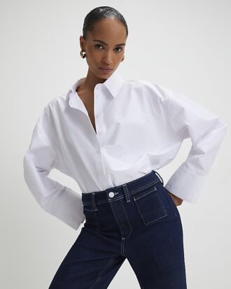 Blue High Waisted Relaxed Flare Jeans
