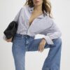 Blue High Waisted Relaxed Flare Jeans