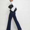 Blue High Waisted Relaxed Flare Jeans