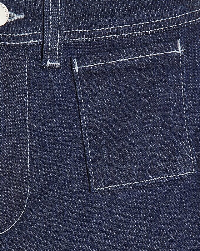 Blue High Waisted Relaxed Flare Jeans