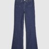 Blue High Waisted Relaxed Flare Jeans