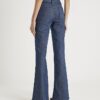 Blue High Waisted Relaxed Flare Seam Jeans