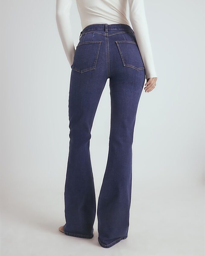 Blue High Waisted Sculpt Flare Jeans