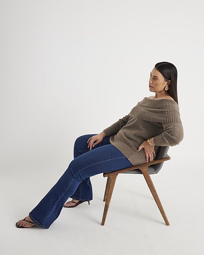 Blue High Waisted Sculpt Flare Jeans